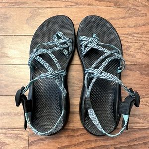 Navy and Turquoise Chaco Sandals